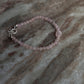 Rose Quartz Tumble & Plain Round 4mm Natural crystal 925 Sterling Silver Bracelet