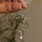 925 Sterling Silver Lotus Unalome - Labradorite & Pearl Wire Wrapped Handcrafted Pendant