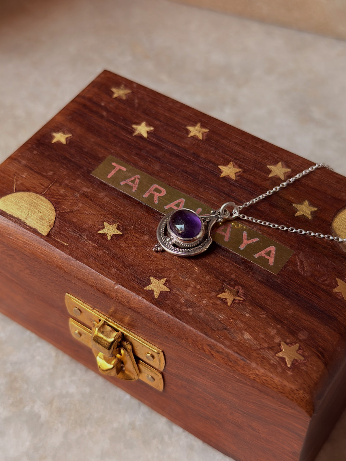 925 Sterling Silver Amethyst Boho Rawa Handcrafted Necklace