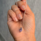 925 Sterling Silver Amethyst Round Pear Solitaire Necklace