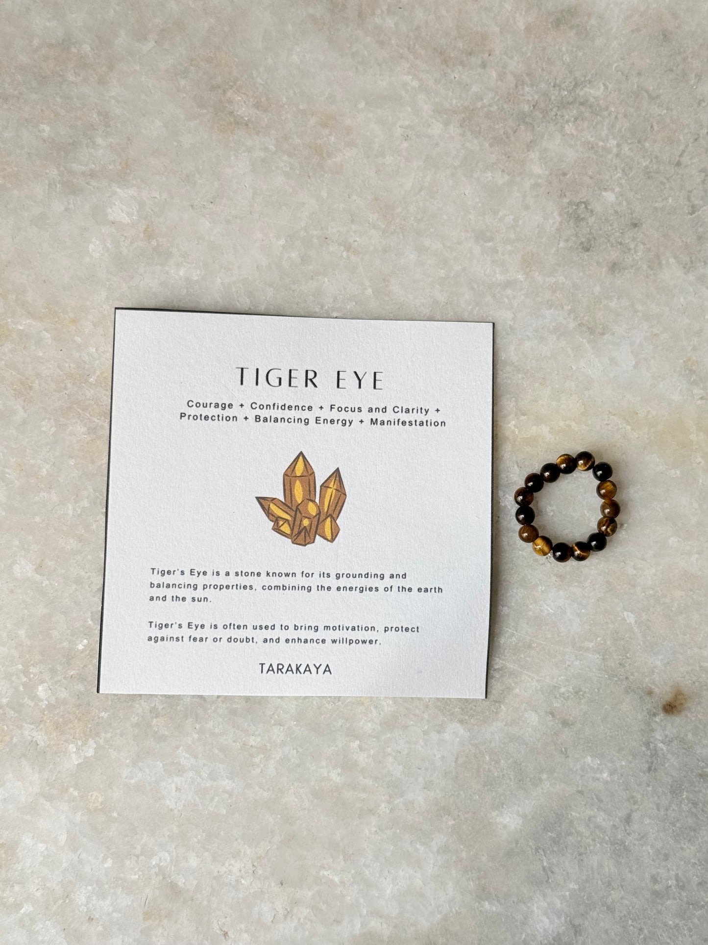 Natural Crystal Tiger Eye 4MM Stretchy Rings