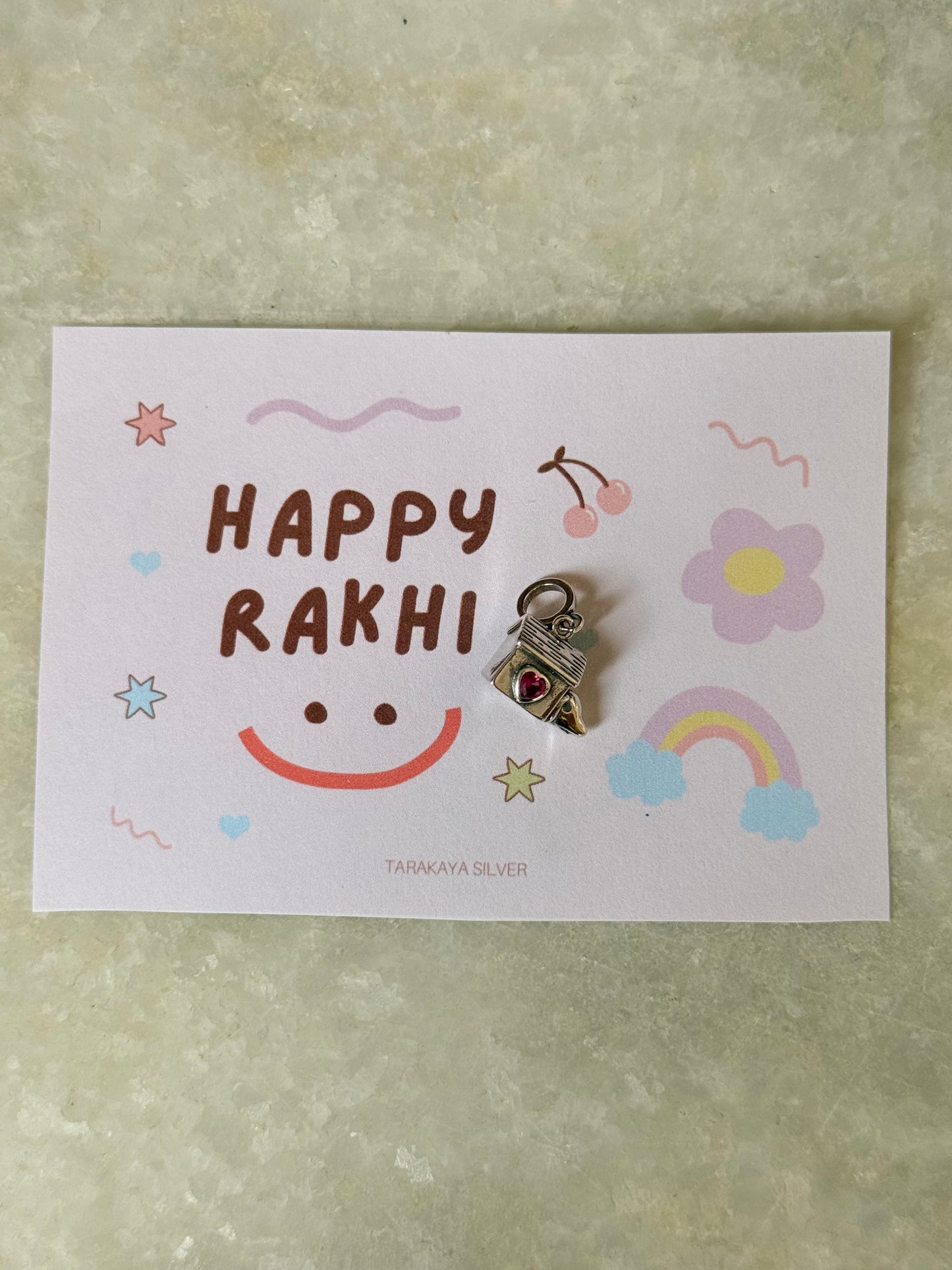 925 Sterling Silver Cute Dog House Charm - Reusable as Pendant / Bracelet Charm - Handcrafted Rakhi