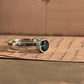 Handcrafted London Blue Topaz Silver Ring with Intricate Details