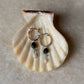 925 Sterling Silver Green Tourmaline Larimar Fresh Water Pearls Hangings Hoops Earrings