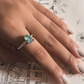Natural Blue Apatite Raw Uncut Dot Band Ring Set in Silver