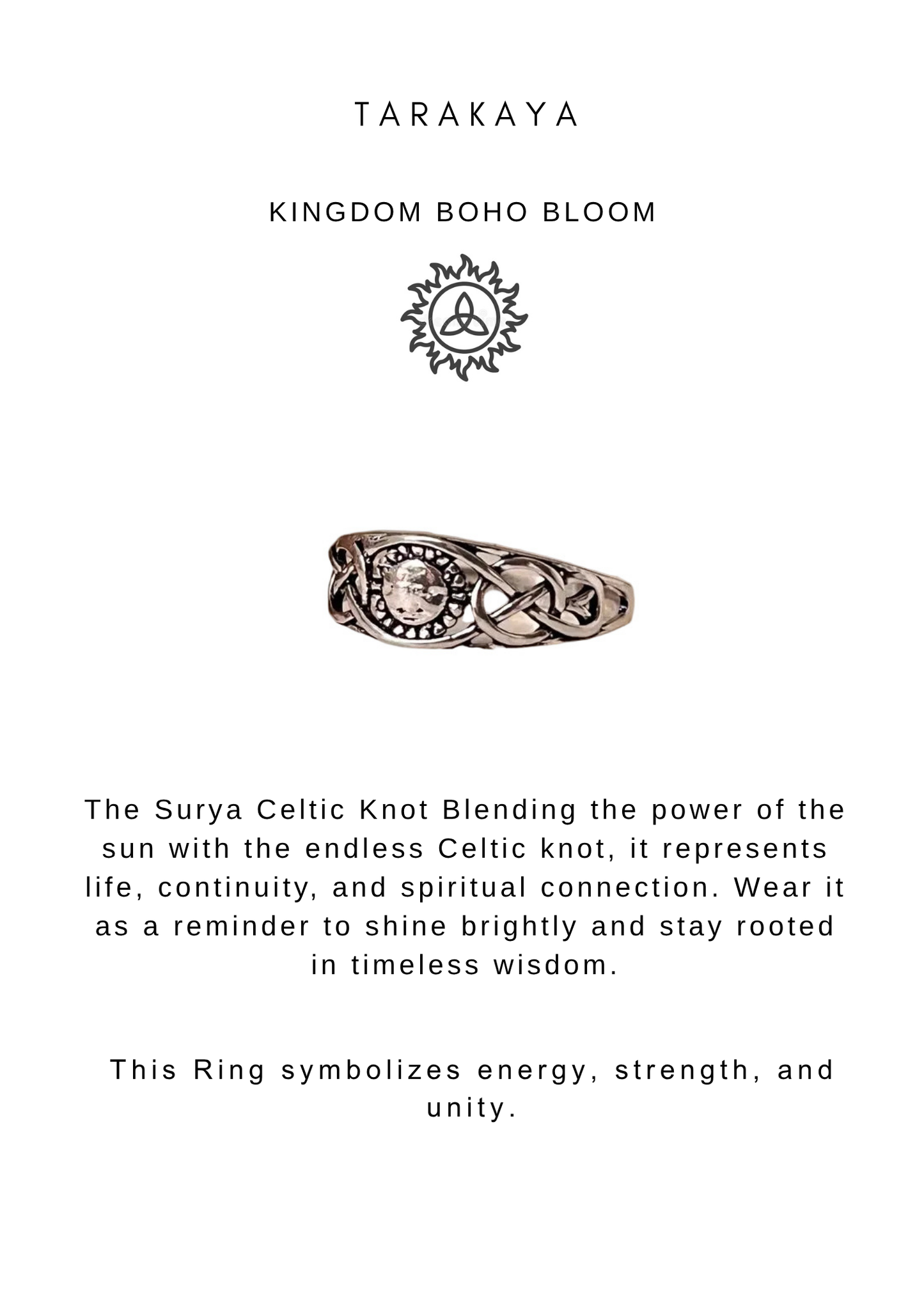 925 Sterling Silver Eternal Boho Surya Celtic Knot Ring