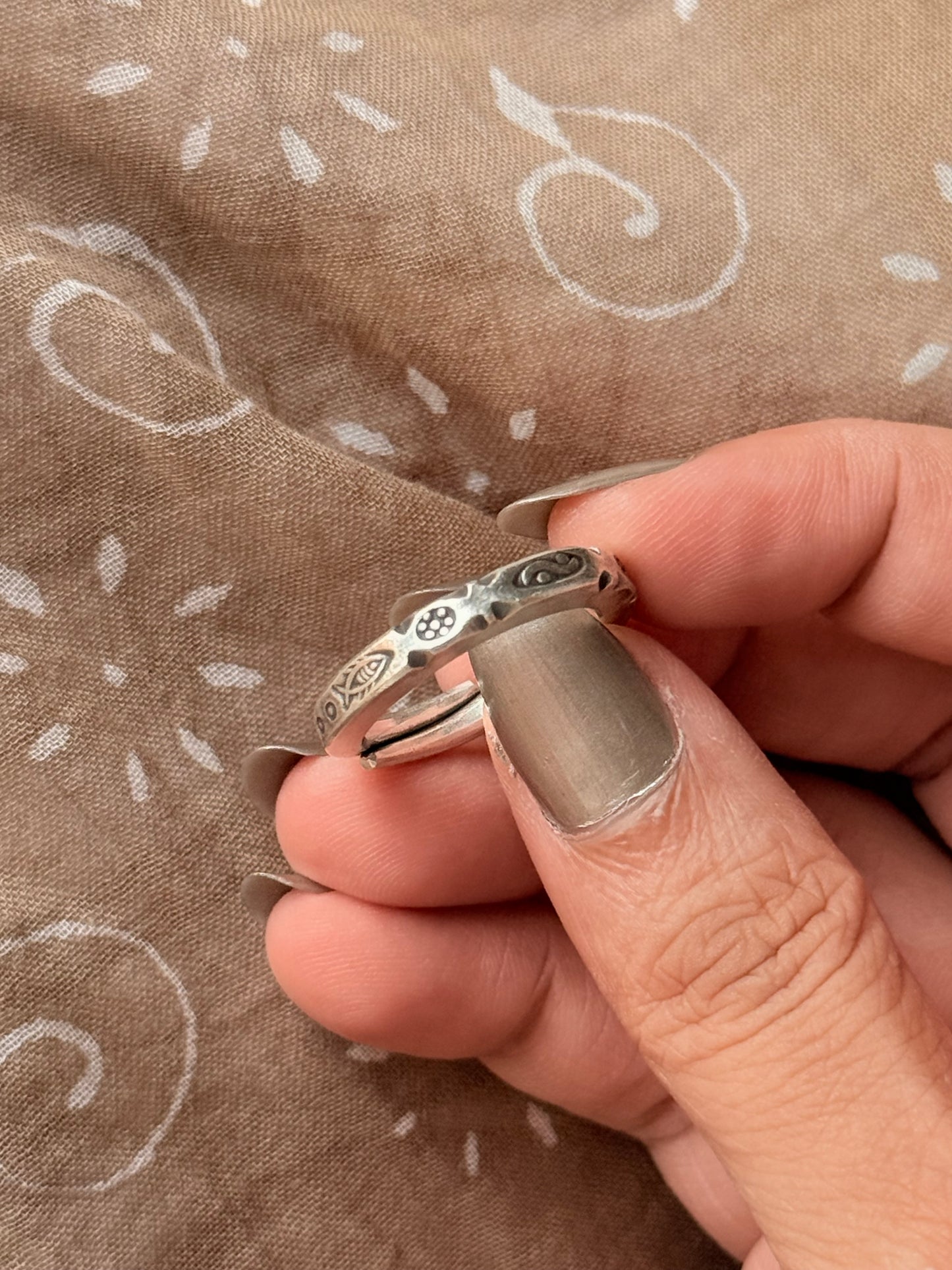 925 Sterling Silver Bohemian Hill Tribe Wild River Handcrafted Adjustable Ring