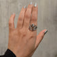 925 Sterling Silver Smokey Quartz Marquise Vintage Crown Ring