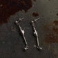925 Sterling Silver Handcrafted Tribal Contemporary Mandali Earrings on textured background.
