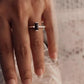Silver Ring with Black Onyx and Side Stones