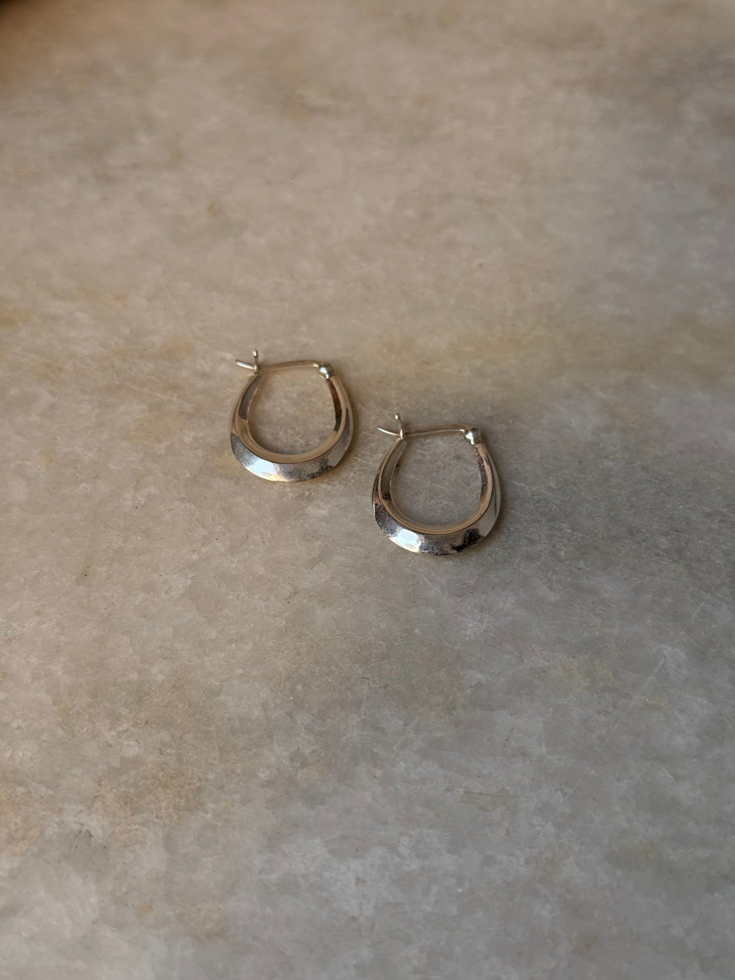 925 Sterling Silver Chunky Italian U Hoops Earrings