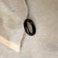 Natural Crystal Faceted Black Agate Band Ring