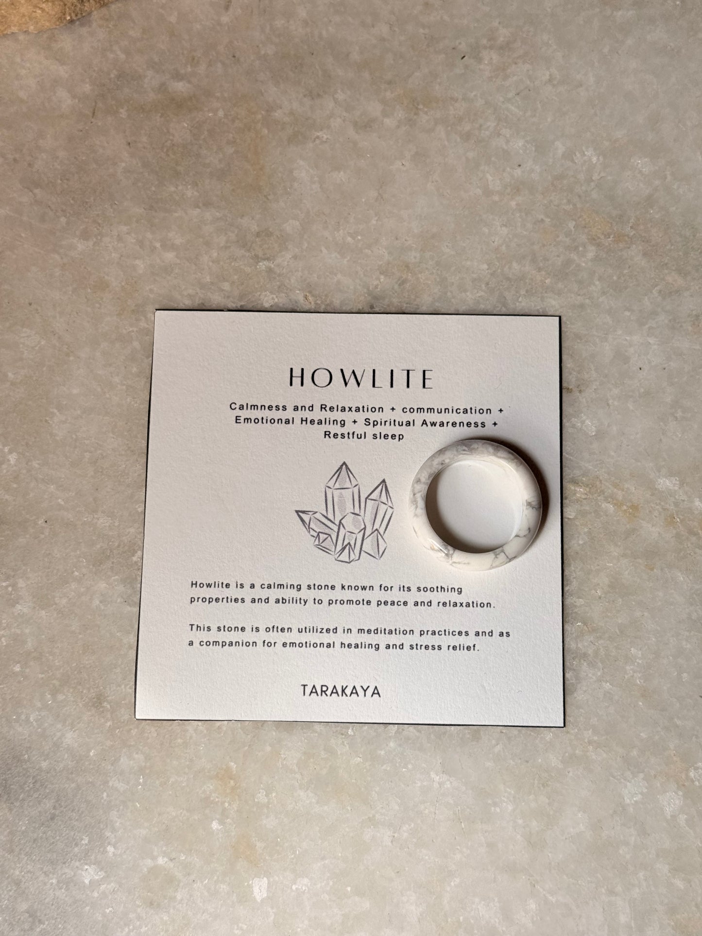Natural Crystal Howlite Band Ring