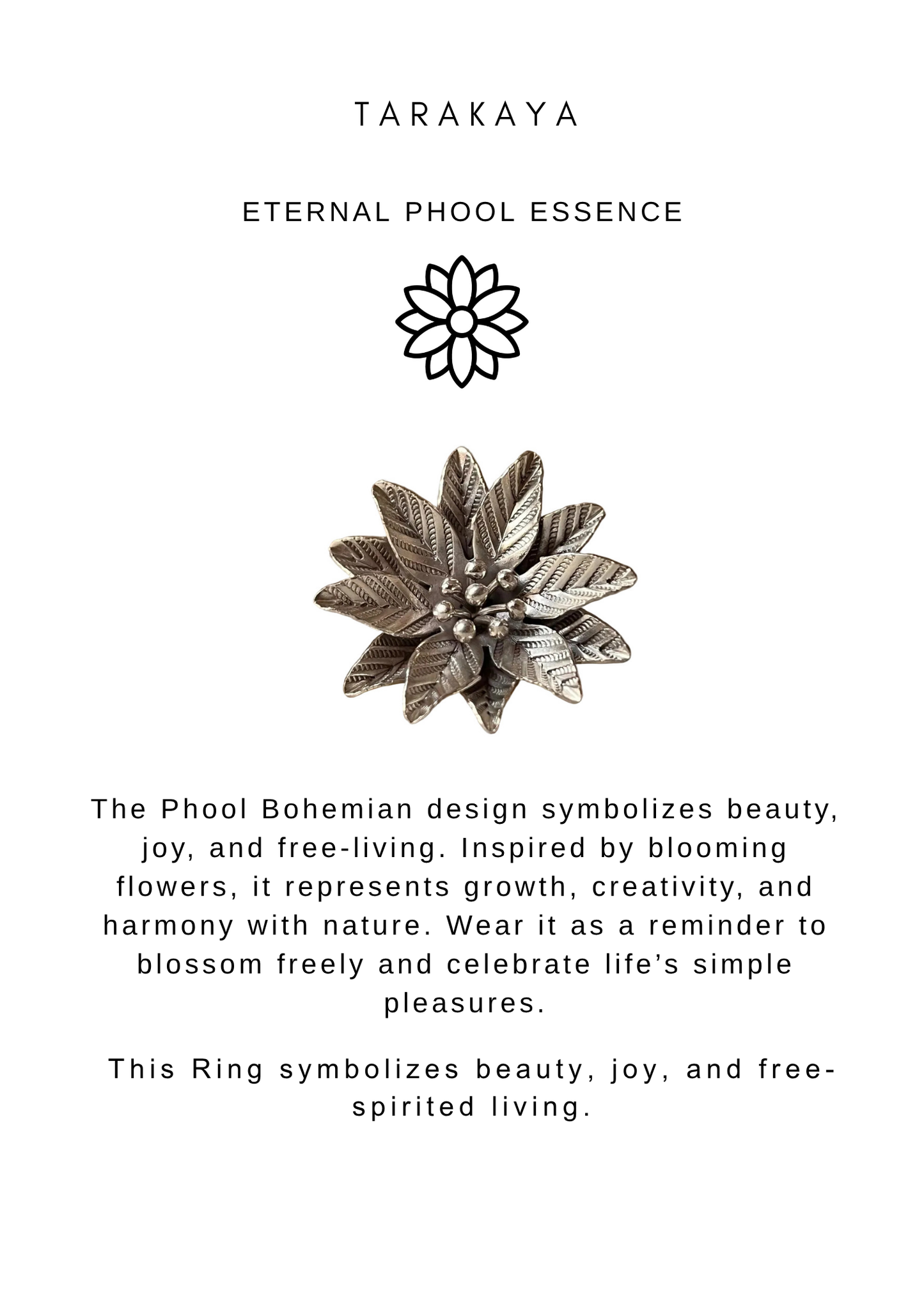 925 Sterling Silver Phool Bohemian Hill Tribe Handmade Statement Adjustable Ring