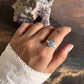 Beautiful natural aquamarine oval stone set in a silver ring.