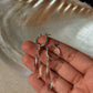 925 Sterling Silver Clear Quartz Drop Carved Charm Italian Hoops Handcrafted