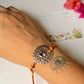 925 Sterling Silver Gemstone Mandala Rakhi - Reusable as Pendant Handcrafted Rakhi