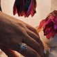 Elegant small lotus flower ring in polished silver