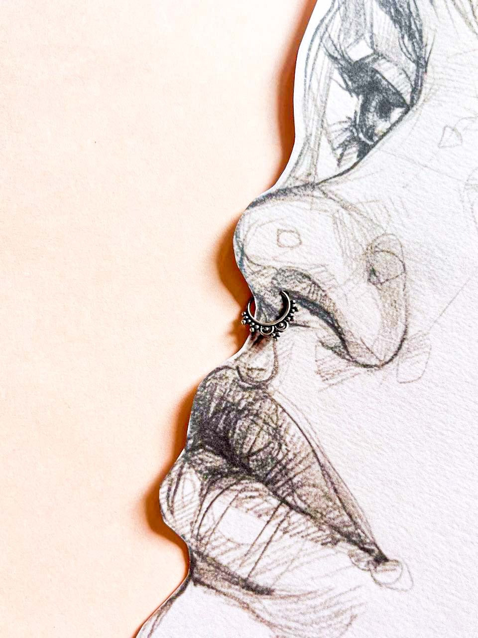 Stylish septum clip-on ring design 3 for non-pierced noses