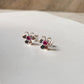 Ruby Lab Grown Flower 925 Sterling Silver Studs