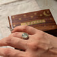 925 Sterling Silver Green Amethyst Boho Ring