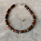 925 Sterling Silver Red Agate Flat Tube Crystal Silver Balls Bracelet