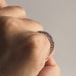 Charming tribal engraved full side band silver ring