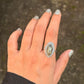 925 Sterling Silver Turquoise Marquise Boho Ring