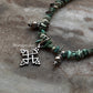  Minimalist Boho Turquoise Necklace with Tribal Kolam Design in Sterling Silver