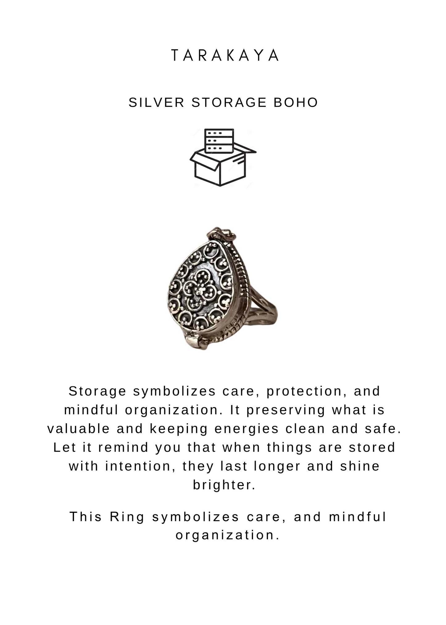 925 Sterling Silver Plain Antique Boho Poisen /Storage Ring