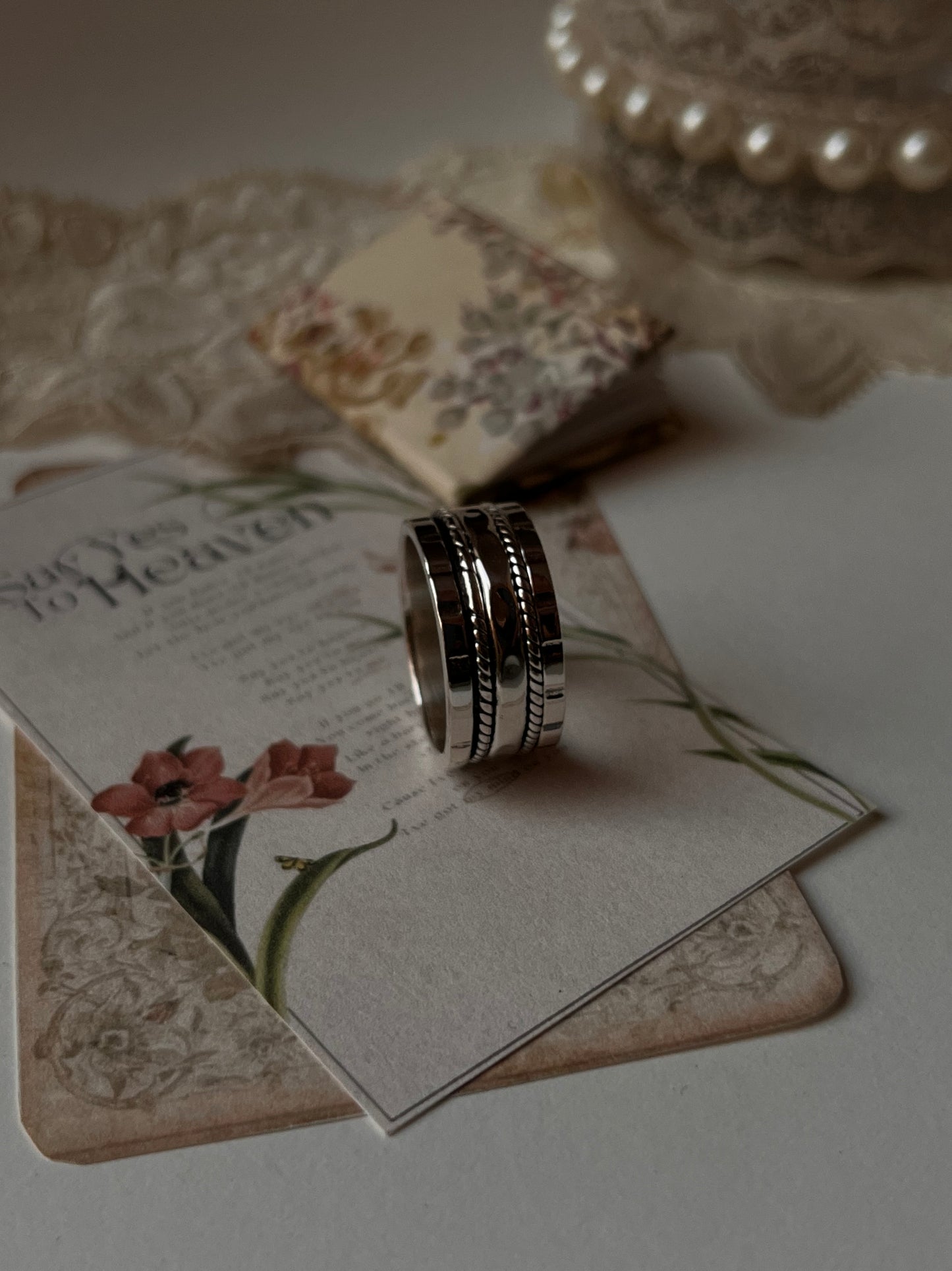 Tribal Stack Mix Spinner 925 Sterling Silver Ring
