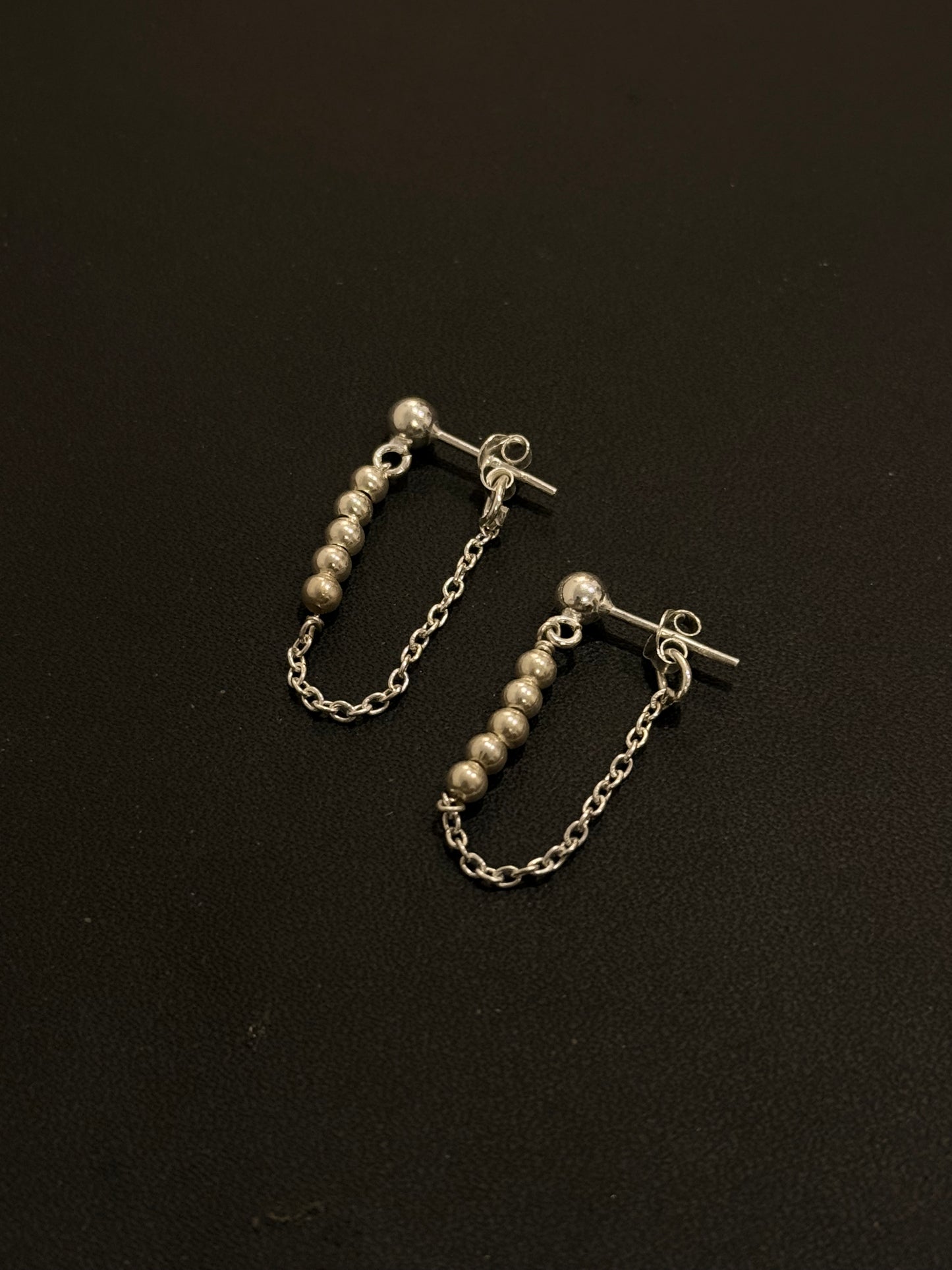 925 Sterling Silver 3mm Pure Silver Beads Chain Connector Studs