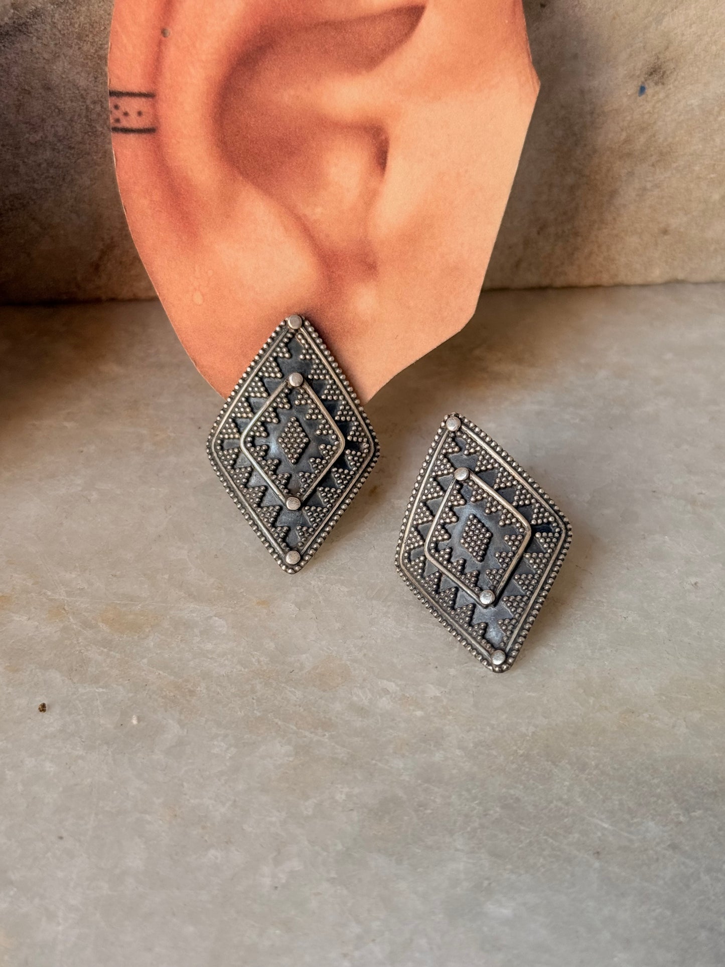 925 Sterling Silver Tribal Handcrafted Rawa Earrings
