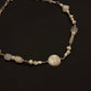 925 Sterling Silver Mother of Pearl Full Moon Face, Star Fresh Water Pearls, Grey Moonstone Handcrafted Necklace