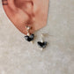 925 Sterling Silver Black Jasper Pearl Butterfly Crystal Studs Earring