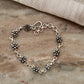 925 Sterling Silver Antique Style Small Flower Bracelet
