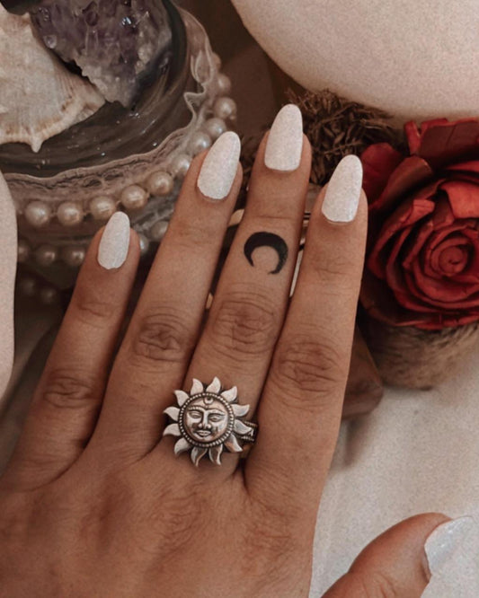 925 sterling silver Surya Dev adjustable ring