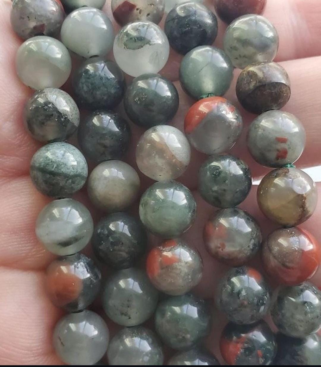 Genuine Bloodstone 8MM Crystal Bracelet