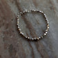 Chunky Raw Antique Solid Silver Cut Beads Handcrafted Stackable Sterling Silver 925 Bracelet