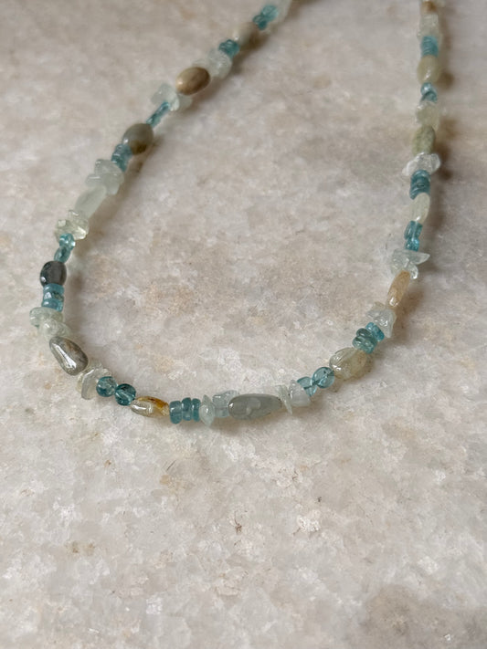 Apatite & Aquamarine 925 Sterling Silver Necklace