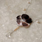 925 Sterling Silver Brown Mother Of Pearl Flower Carved , Fresh Water Pearls Charms & Clear Quartz Drop Handcrafted Dainty Necklace