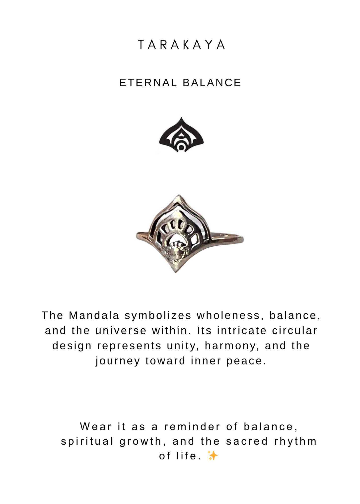 925 Sterling Silver Boho Mandala Piece Ring