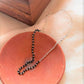 Nazariya Anklet with Black Beads and Silver Chain