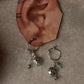 925 Sterling Silver Larimar, Turquoise, Dalmatian Jasper With Paper Clip Chain Earrings