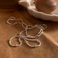 Minimalist snake dot silver chain necklace