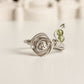 925 Sterling Silver Peridot Wire Wrapped Rose Handcrafted Ring