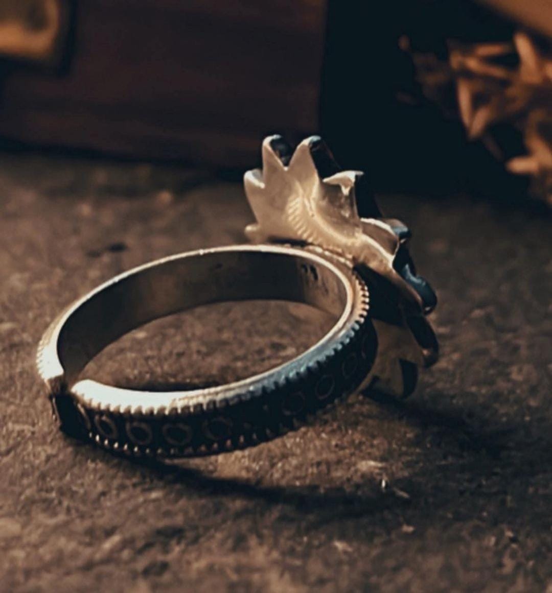 Handcrafted Surya Dev adjustable silver ring