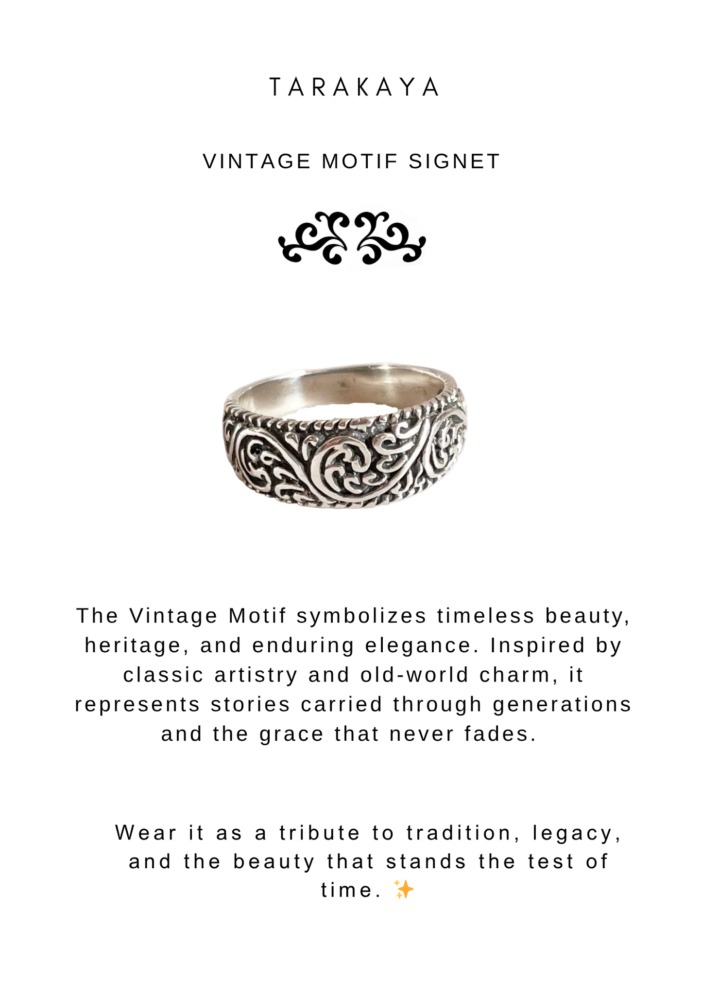 925 Sterling Silver Vintage Motif Thick Boho Band Unisex Ring