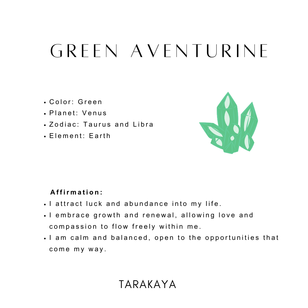 Green aventurine crystal for luck, prosperity, and healing