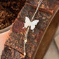 925 Sterling Silver Mother of Pearl Butterfly, Adjustable Chain With Fresh Water Pearls Charm Handcrafted Necklace